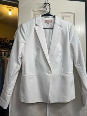 Philosophy White Single-Button Tailored Blazer